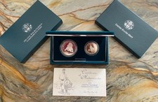 1995 Civil War Battlefield 2 Coin Silver Proof Commemorative Set OGP & COA