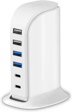 USB Charger 45W Charging Station Dual Type-C Ports Multiport Hub