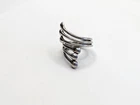 Vtg Handmade Sterling Silver Triple Strand Bypass Wrap Ring - Sz 9.25
