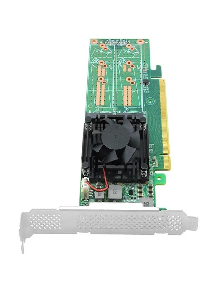 PCIe 3.0 X16 to Quad M.2 NVMe SSD Swtich Adapter Card for Servers- 4*NVMe SSD fo - Image 2 of 4