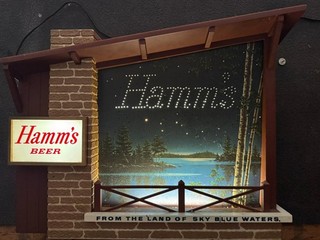 1960s Hamm's Beer Lighted Starry Skies Night Scene O Rama Motion Sign Original