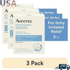 Soothing Bath Moisturizer Eczema Relief Natural Colloidal Oatmeal 3 Pack 8 Count