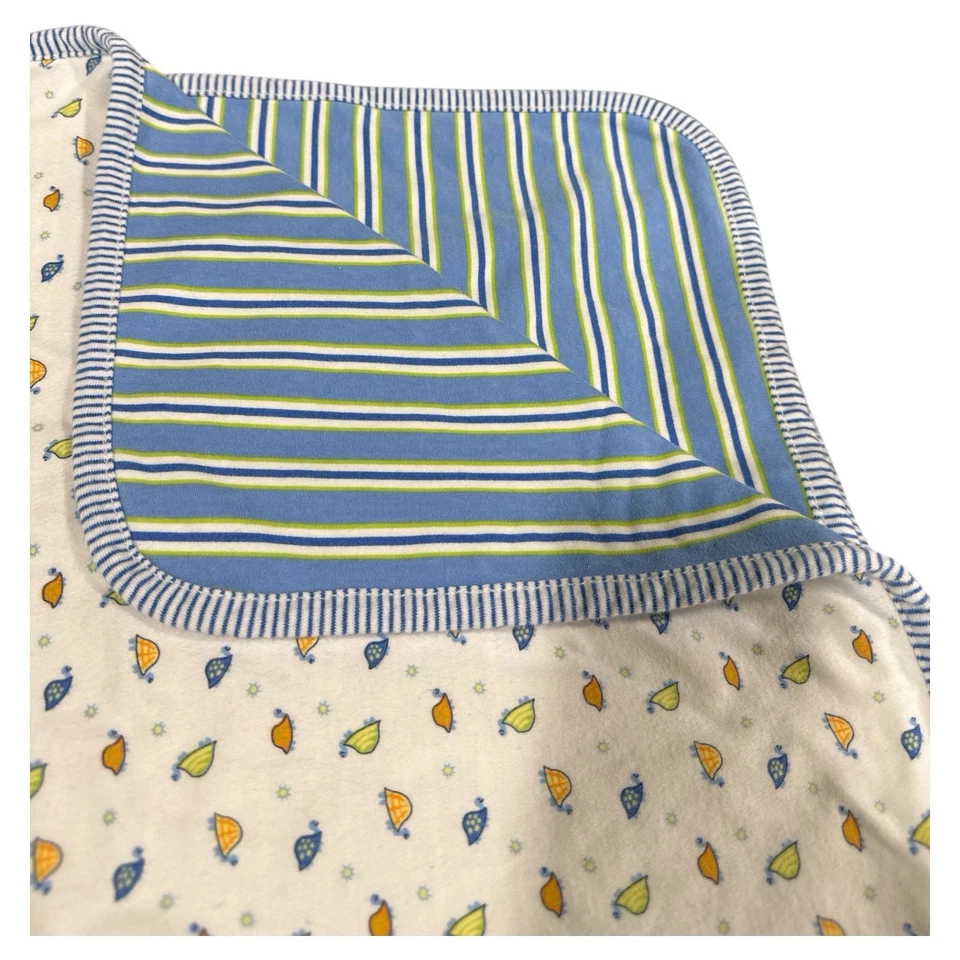 Manta Tortuga Gymboree Azul Rayas Verano Cítricos 1998 Verde Naranja Blanco Amarillo Foto 3 de 4