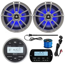 JBL PRV175 Receiver, 2X 6.5" LED Speaker, USB/AUX Mount, Remote, Antenna,Wire