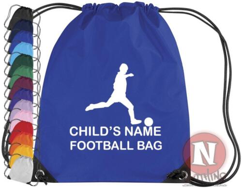 Personalisiert Fußball Set Tasche Kordelzug Pe Schule - Add Kinder Name - Afbeelding 1 van 14