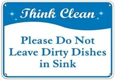 Vincenicy Tin Metal Signs Great Aluminum Think Clean Please Do Not Leave Dir
