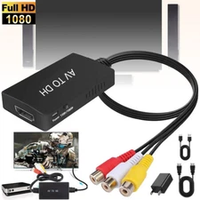 RCA to HDMI Converter, Analog Composite to HDMI Adapter Compatible VCR,DVD,VHS