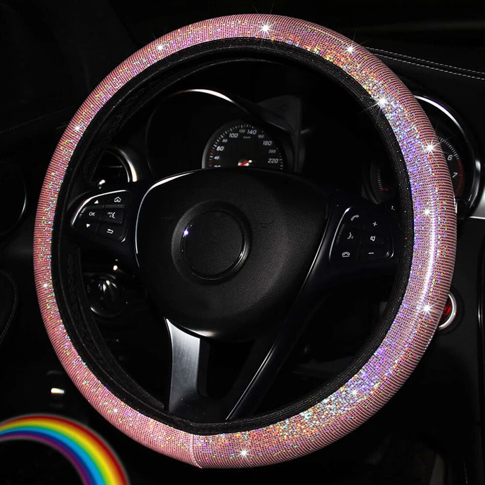 Bling Cubierta Volante Coche Brillante Auto Accesorios Para 37-38cm Universal Foto 3 de 4