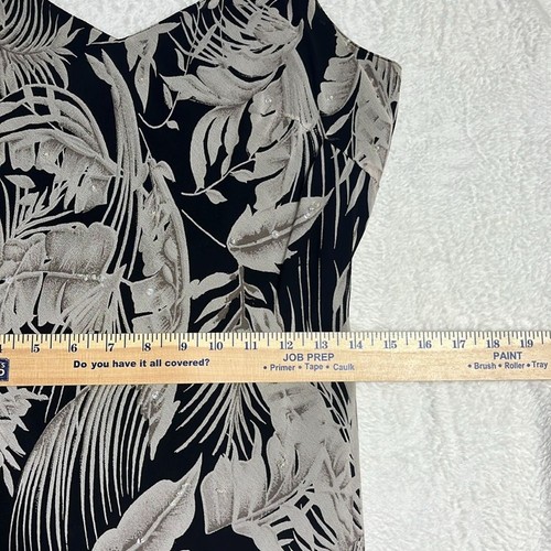 Vintage Paradise NY Dark Tropical Floral Maxi Dress Size M Sequin Embellished - Picture 6 of 7