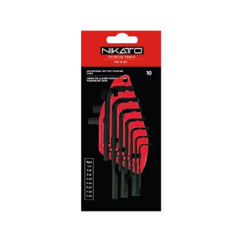 Set of 10 SAE Hex Keys 1.5mm - 10.0mm, Chrome Vanadium Steel, Plastic Organizer. - Picture 3 of 4