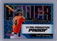 Trent Caraway 2024 Leaf Vivid Baseball 1/1 Pre Production Proof