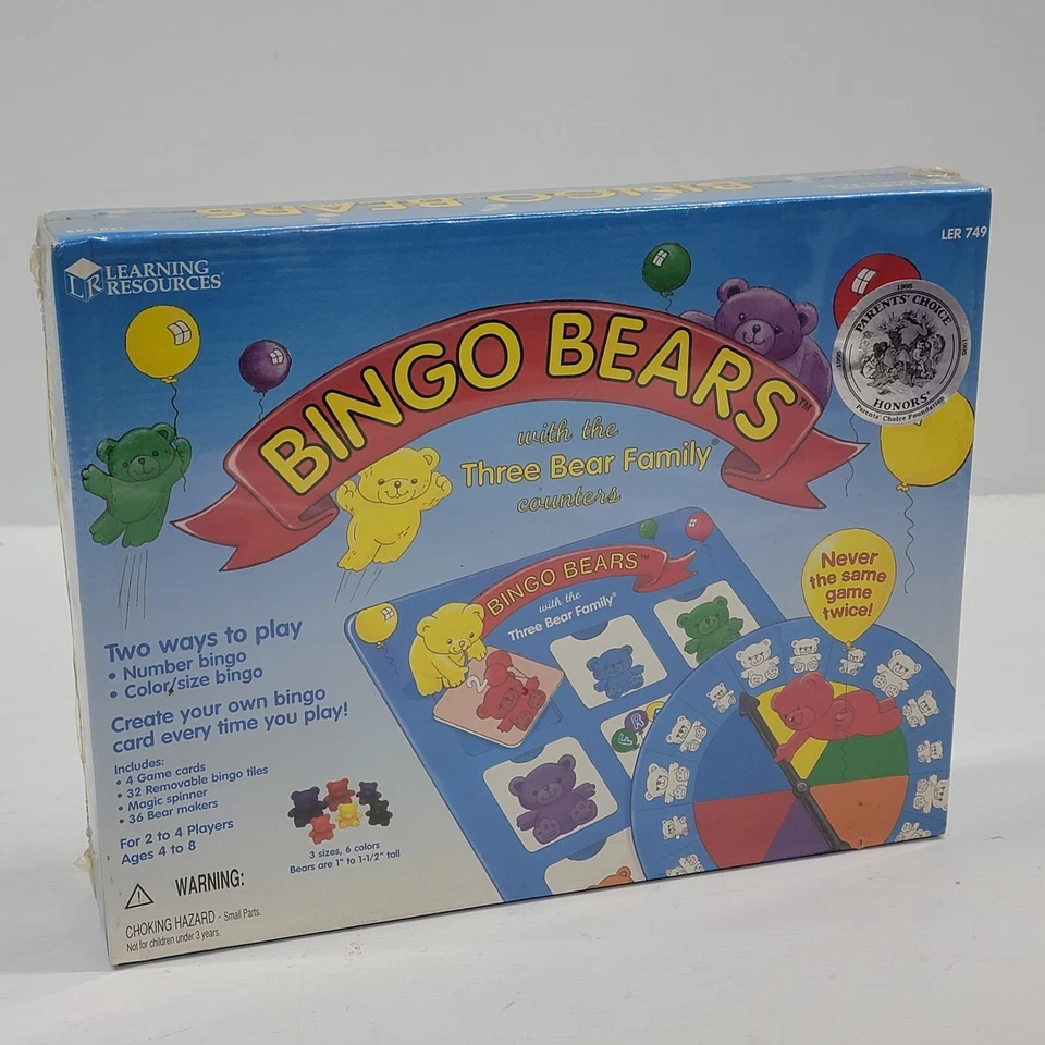 Vintage Bingo Bears Game Learning Resources 2-4 Players Parents Choice Sealed! - Image 2 of 4