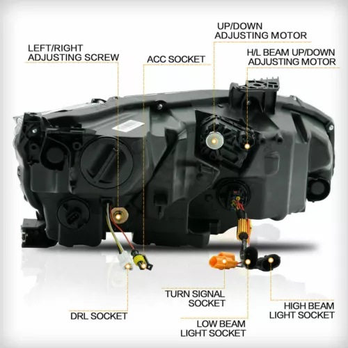 VLAND 1 Pair LED Headlights For 2016-2021 Honda Civic w/ Sequential Turn Signals - Picture 9 of 13