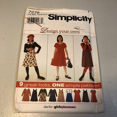 Simplicity 7276 Size 7-14 Girls' Dress Jumper