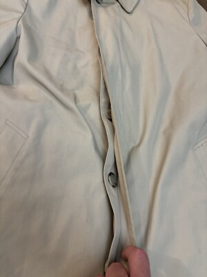 London Fog 40 Long Khaki Trench Coat Removable Sherpa Lining Made