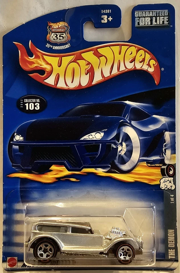 Hot Wheels 2002 The Demon #103 54381 #H27 Red Line L40 - Image 2 of 2
