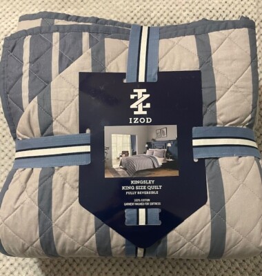 Reversible Rug Izod Izod Kingsley Reversible King Size Quilt | eBay