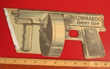 VINTAGE COMMANDO TOMMY MACHINE GUN PAPER TOY GUN AL CAPONE GANGSTER STYLE