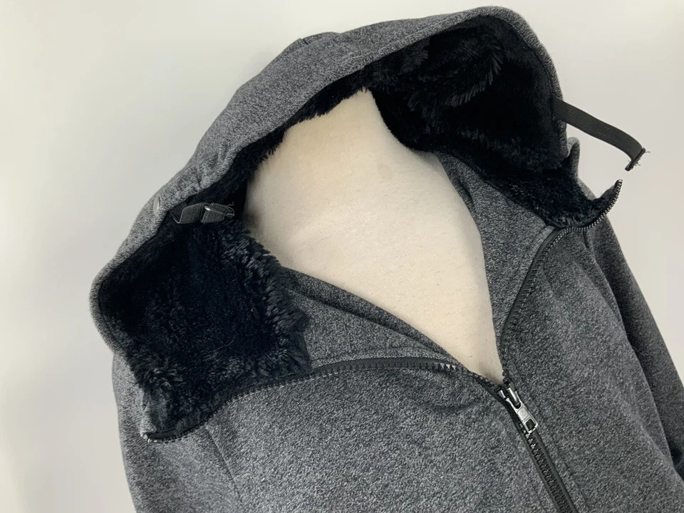 Chaqueta con Capucha de Viaje Betabrand Knockout S Mujer Gris Piel Sintética Cremallera Completa YGI J2-40 Foto 3 de 4