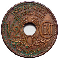 INDOCHINE FRANÇAISE 1/2 Cent 1939