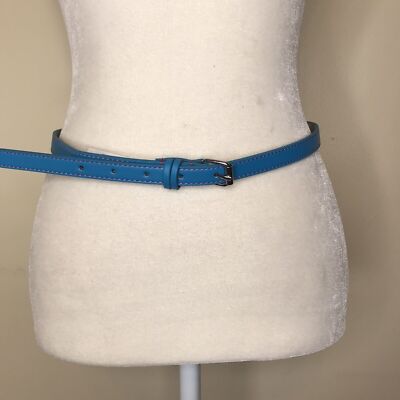 Girls XL Belt Blue Pink Stitched thin