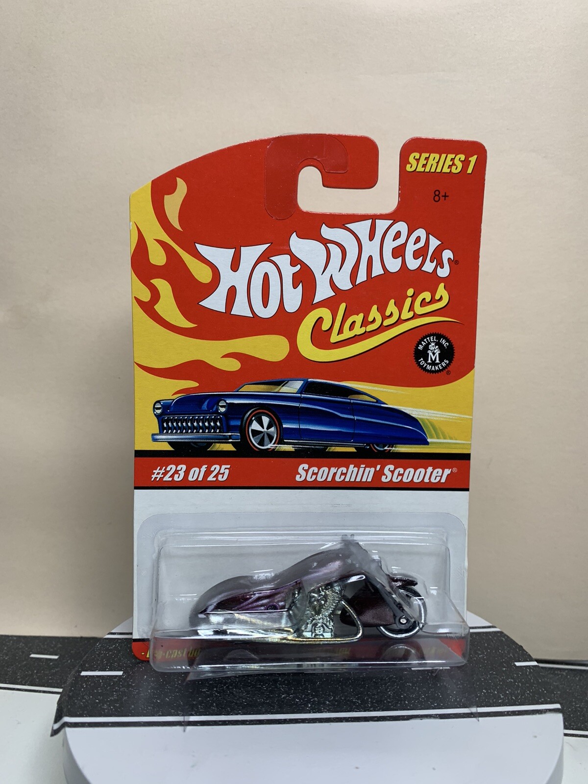 2005 Hot Wheels Classics Series 1 Scorchin Scooter Spectraflame Purple #23 NIP