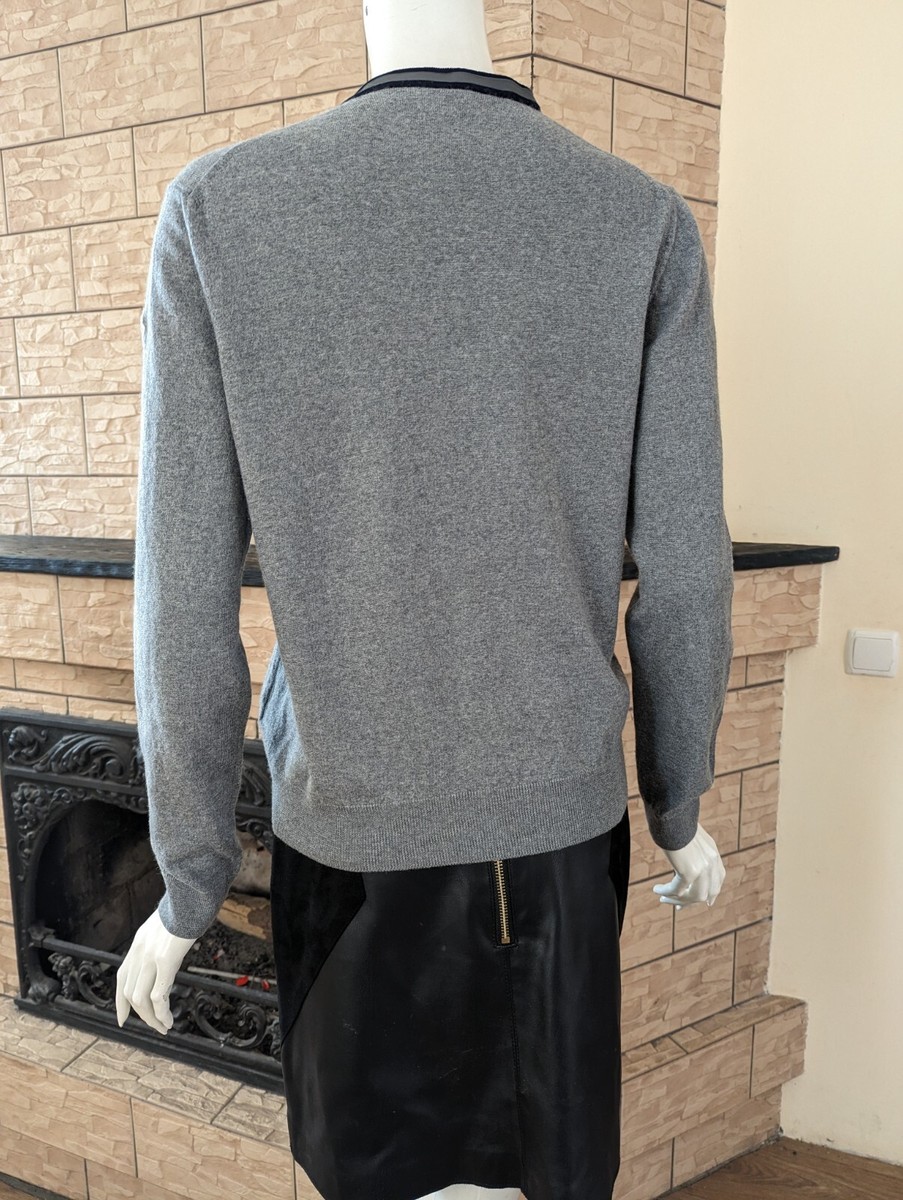 MONCLER MAGLIONE TRICOT CARDIGAN グレー M MONCLER Maglione Tricot Cardigan Knit Wool Down Women's