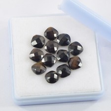 9.70 Carat Certified Cambodia Black Spinel Smooth Polish Gemstone Lot 12Pcs