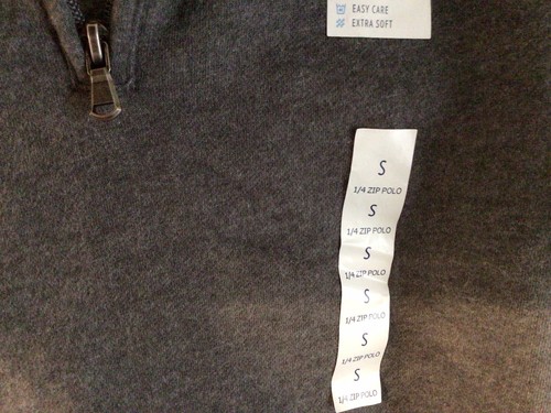Croft & Barrow Small Coal Gray Soft Fleece Zippered Polo 1/4 Zip Sweatshirt NWT - Picture 4 of 9