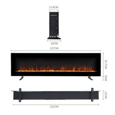 Image of 40/50/60 inch Freestand/ Wall Mounted LED Fireplace Electric Inset Fire 9 Colour