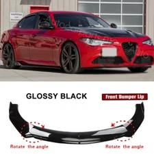 For Alfa Romeo Giulia Black Front Bumper Lip Chin Splitter Spoiler Body Kit