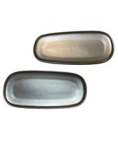 Alessi For Delta Set of 2 Black Ceramic Asian Modern Butter Dish Tray Sushi