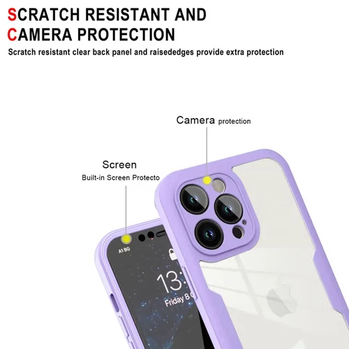 Clear Case für iPhone 15 14 Pro Max 13 12 11 XR 360° Full Screen Schutz Hülle - Bild 6 von 37