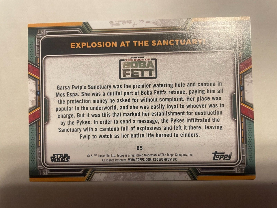 2022 Topps Star Wars Book of Boba Fett Gold #85 Explosion at the ...
