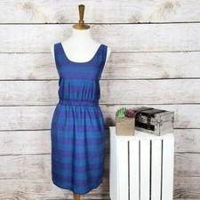 Ann Taylor LOFT Women's Blue Striped Sleeveless Dress Size Small