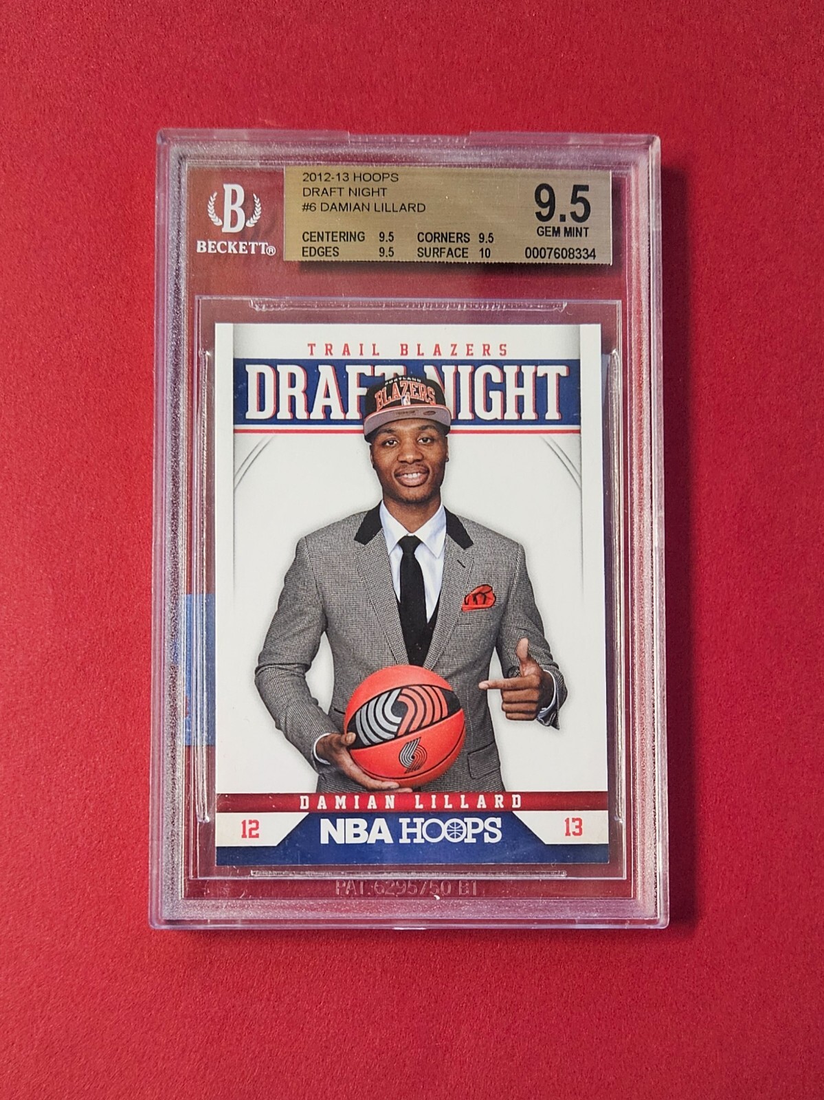 2012 Hoops Draft Night #6 Damian Lillard RC Rookie Gem Mint BGS 9.5