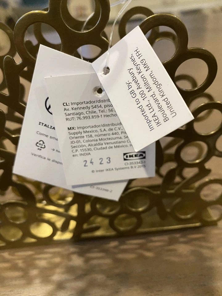 Держатель салфеток IKEA золотой 505.799.70 круглый мотив НОВЫЙ быстрая и бесплатная доставка - Изображение 3 из 4