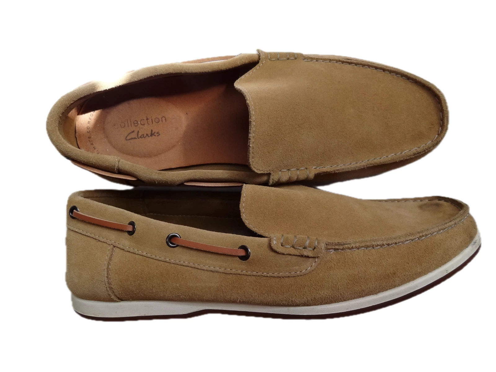 Mocassini slip on mazzo Clarks scarpe da guida in pelle taglia £69 50 UK 8 5 usati
