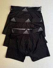 ADIDAS Underwear Boys Medium 10/12 Youth Black Boxer Brief Aeroready 3 Pack
