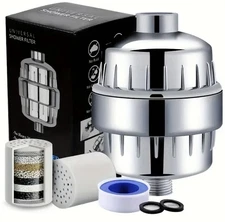 Natural Mineral Shower Filter Removes Limescale and Chlorine Healthy Skin & Hair
