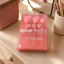 Beauty Concepts 3-Piece Makeup Brush Set Powder Angled Blush Foundation Pink Pro