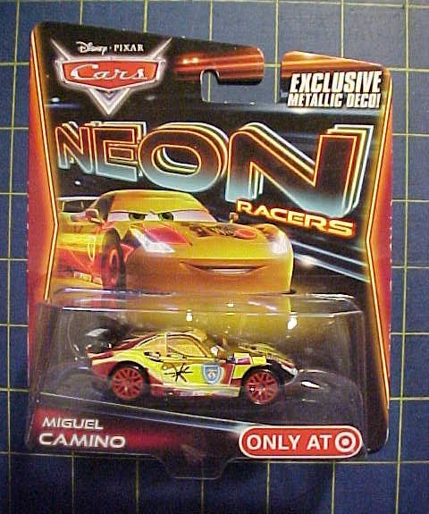 DISNEY PIXAR CARS MIGUEL CAMINO! TARGET EXCLUSIVE NEON RACER