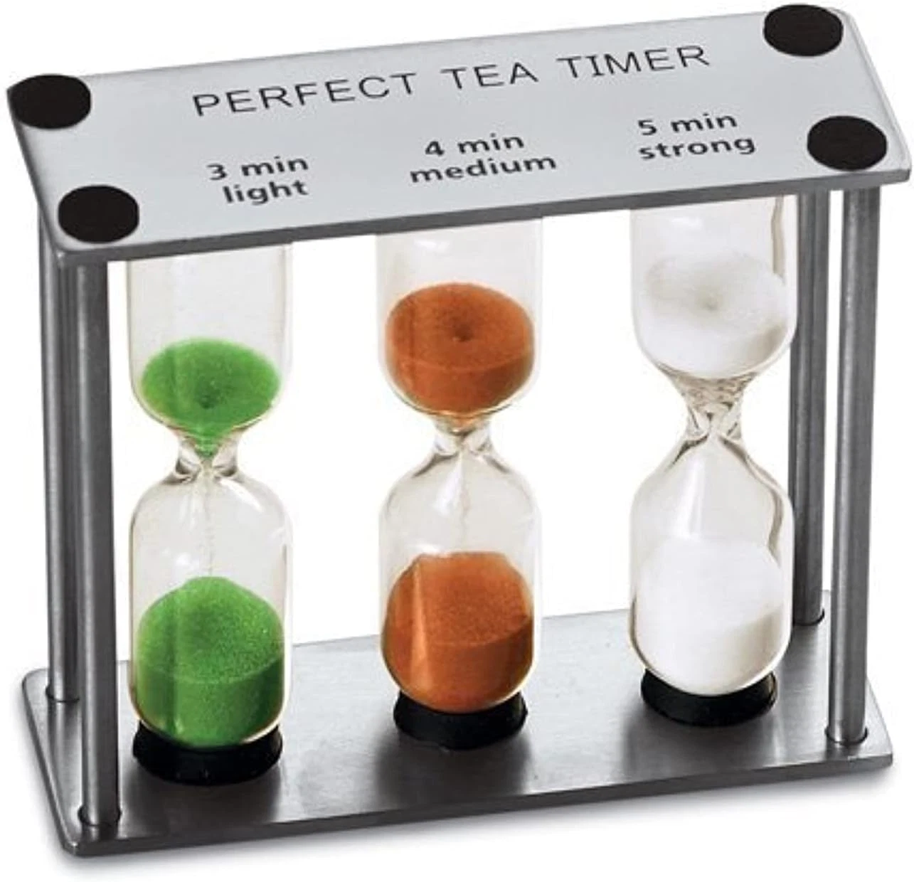 3-In-1 Perfect Tea Timer, Includes 3, 4, and 5 Minute Sand Hourglass