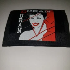 NOS Vintage Duran Duran Black wlwallet 80s Brit New Wave Music Wallet Hook Loop
