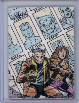 2022 Upper Deck Marvel Masterpieces Mitch Ballard Wolverine Kitty Pryde Sketch