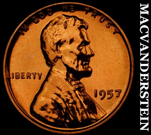 1957 Lincoln Wheat Cent - Red Choice Gem Proof  Lustrous  No Reserve  #G8680