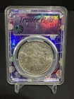 1885 o Morgan Silver Dollar PCGS MS63 Trader Bea Purple Slab