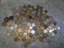 Mixed Lot of Vintage Foreign World Currency Coins Italy, Francs, Kronos, Etc