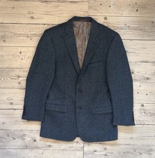 Dobell Blue Herringbone Tweed Blazer Jacket Men'sSize 36s