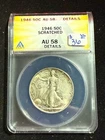 1946 WALKING LIBERTY HALF DOLLAR ANACS AU 58 DETAILS SCRATCHED